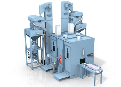 Advanced Internal Cleaning Airblast Machine Complete View